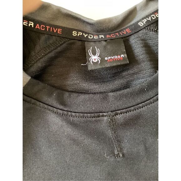 SPYDER Mens Performance Crew Top Sz XL Black Long Sleeve - Picture 10 of 10